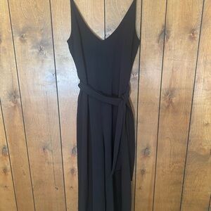 The Fifth Label Black V-Neck Sleeveless Jumpsuit with Waist Tie